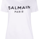 Balmain Black White Logo Print Tee