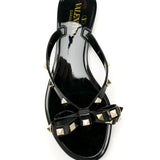 Valentino Black Rockstud Flip-Flop Sandals