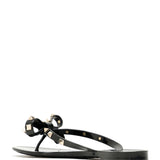 Valentino Black Rockstud Flip-Flop Sandals