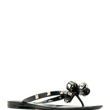 Valentino Black Rockstud Flip-Flop Sandals