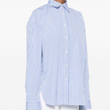 Finamore Blue Striped Long Sleeve Shirt