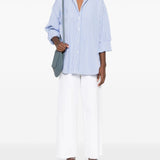 Finamore Blue Striped Long Sleeve Shirt