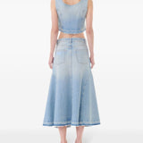 Ganni Light Blue Flared Skirt