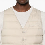 Herno Beige Quilted Sleeveless Jacket