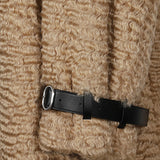 Jil Sander Beige Belted Mandarin Coat