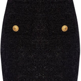 Balmain Black Bouclé High Waisted Miniskirt