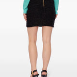 Balmain Black Bouclé High Waisted Miniskirt