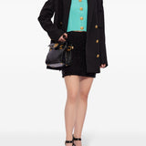 Balmain Black Bouclé High Waisted Miniskirt