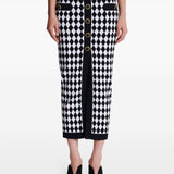 Balmain Diamond-intarsia knitted midi skirt