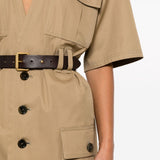 Saint Laurent Beige V Neck Dress