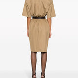 Saint Laurent Beige V Neck Dress