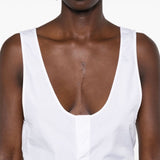 Saint Laurent White Sheer Tank Top