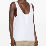 Saint Laurent White Sheer Tank Top