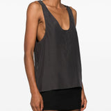 Saint Laurent Dark Grey Henley Tank