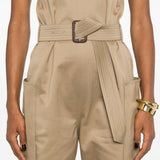 Saint Laurent strapless belted cotton jumpsuit