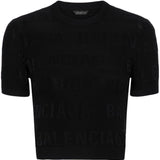 Balenciaga jacquard logo crop top