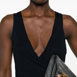 Saint Laurent Black Ruched Dress