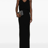 Saint Laurent Black Draped Maxi Dress