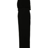Saint Laurent Black Draped Maxi Dress