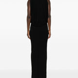 Saint Laurent Black Draped Maxi Dress