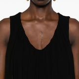 Saint Laurent Black Draped Maxi Dress