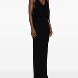 Saint Laurent Black Draped Maxi Dress