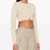Versace Barocco lurex cropped cardigan
