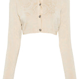 Versace Barocco lurex cropped cardigan