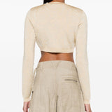 Versace Barocco lurex cropped cardigan