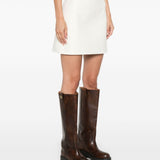 Ermanno Scervino Ivory Wool Mini Skirt