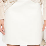 Ermanno Scervino Ivory Wool Mini Skirt