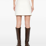 Ermanno Scervino Ivory Wool Mini Skirt