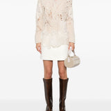 Ermanno Scervino Ivory Wool Mini Skirt