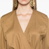 Saint Laurent Camel Belted Dress