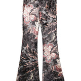 Etro Black Multicolour Floral Velvet Trousers