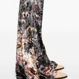 Etro Black Multicolour Floral Velvet Trousers