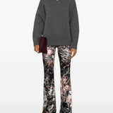 Etro Black Multicolour Floral Velvet Trousers