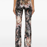 Etro Black Multicolour Floral Velvet Trousers