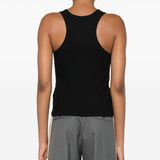 Palm Angels Black Embroidered Tank Top