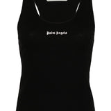 Palm Angels Black Embroidered Tank Top