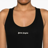 Palm Angels Black Embroidered Tank Top