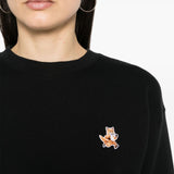 Maison Kitsune Black Crew Neck Sweatshirt