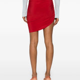 Jacquemus Red Asymmetric Mini Skirt