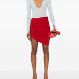 Jacquemus Red Asymmetric Mini Skirt