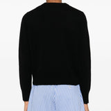 Maison Kitsune Black Crew Neck Sweater
