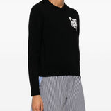 Maison Kitsune Black Crew Neck Sweater
