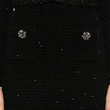 Self-Portrait Black Mini Skirt Tweed Design