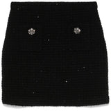 Self-Portrait Black Mini Skirt Tweed Design