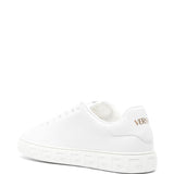 Versace Black Greca Laceup Faux Leatherette Sneakers