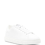 Versace Black Greca Laceup Faux Leatherette Sneakers